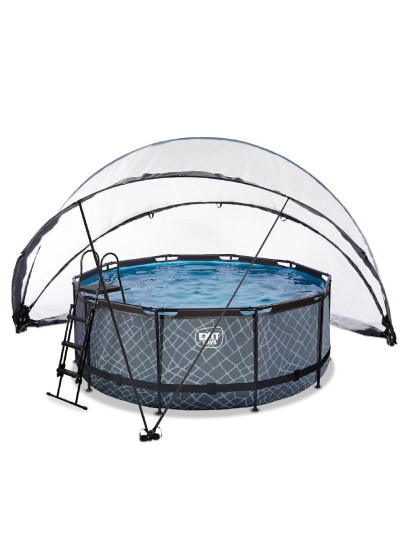 Каркасний басейн EXIT 360x122 см, із накриттям "Камінь"